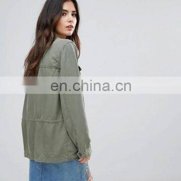 Wholesale Ladies Winter Jacket Custom Women Clothes Woman Army Green Winter Bomber Jacket photo-3
