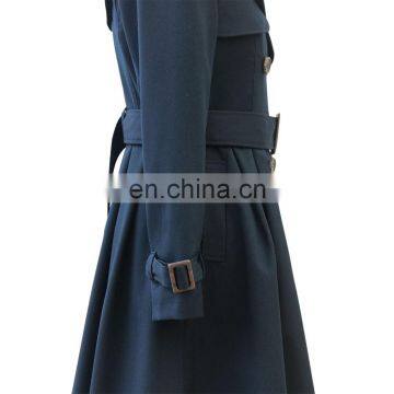 2016 Top Sale Lady Autumn Double Breasted Dust Coat With Belt photo-5