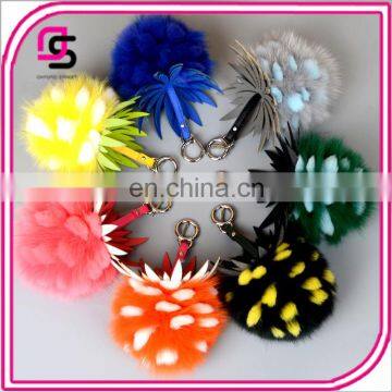 PineappleHair Ball Fur Bag Ornaments Fox Rainbow Ball Small Monster Hair Bball Keychain