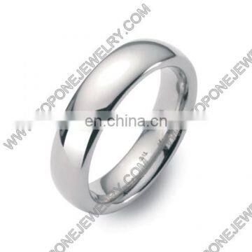 Wholesale high polishing silver color blank flat titanium ring finger