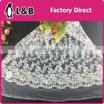 wholesale popular polyester embroidery fabric with sequin