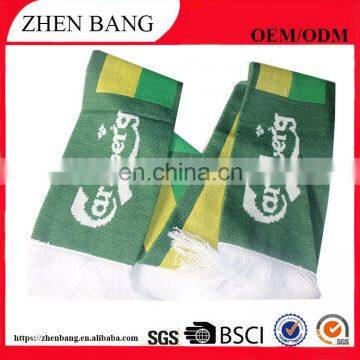 Promotional good quality custome made football knit fan scarf