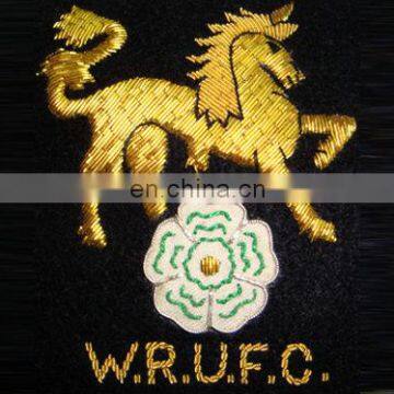 Blazer Badges - Export Belt Co. Hand Embroidery Bullion badges, British Blazer badges,