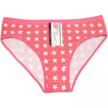 Yun Meng Ni Sexy Underwear Five Star Printed Girls Briefs Breathable Cotton Women's Panties photo-4
