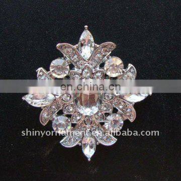 2013 fashion sparkly flower metal clear rhinestone button