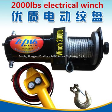 car winch for auto and self-help with 35000lbs and DC12V/24V and wired remote control