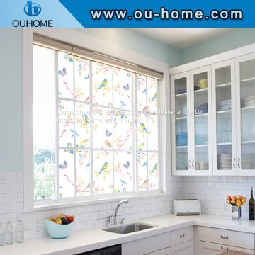 H2270 Printed Static Window Film Sticker Stained Decorative Window Film