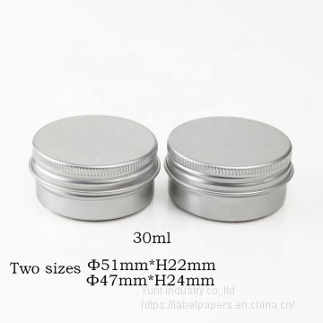 30ml 1 oz metal tin can cream aluminum jar with screw cap