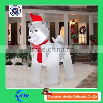 Cute inflatable christmas decoration dog giant inflatable husky dog for sale