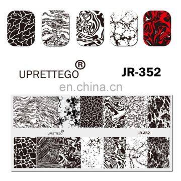 JR351-360 Marble Pattern Khokhloma Christmas Pop Art Lady Alphabet Letter Text 2020 Stainless Steel Stamping Plate Template photo-4