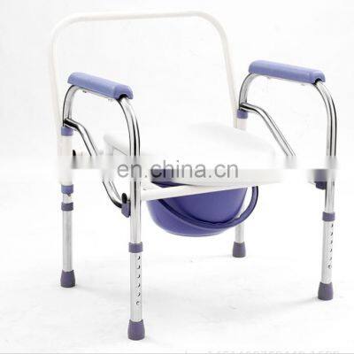 Elderly shower toilet steel commode chair  With Bedpan