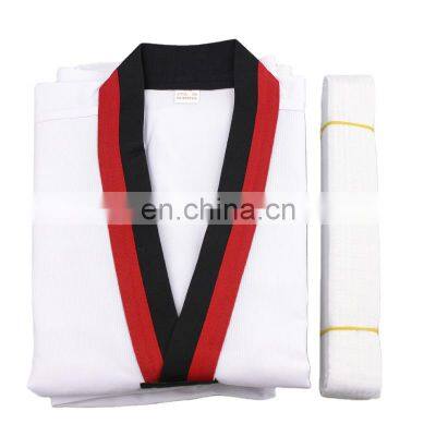 Factory Custom White Taekwondo Uniforms WTF Karate Judo Taekwondo Dobok Clothes Long Sleeve TKD Costumes Clothing