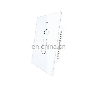 US ZigBee Smart Home Wifi Wall Touch Switch,3 gang 1 Way, Tempered Glass Panel Whole House Light Control SwitchAC 85-240V