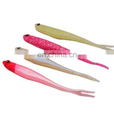 Wholesale 13cm/8g Fish shape Soft Fishing Bait Lures Soft Plastic Fishing Lures With Fork Tail For Saltwater