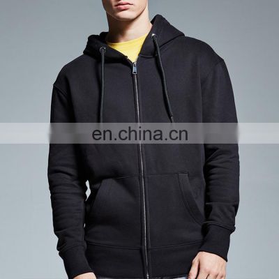 high quality custom private label logo unisex plain organic cotton zip up hoodie