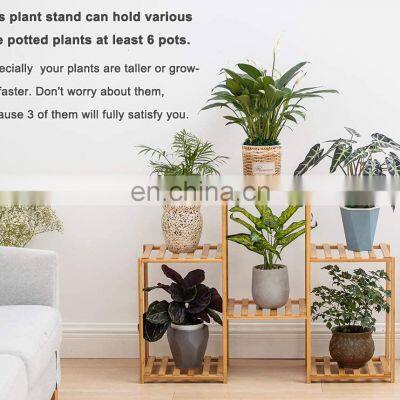Bamboo 6 Tier Plant Stand Rack Multiple Flower Pot Holder Shelf Indoor Outdoor Planter Display Shelving Unit for Patio Garden photo-2