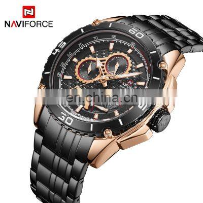 Naviforce NF9183 Brand Men Quartz Watches Stainless Steel Chronograph Luxury Men Luminous Custom Wrist Watch