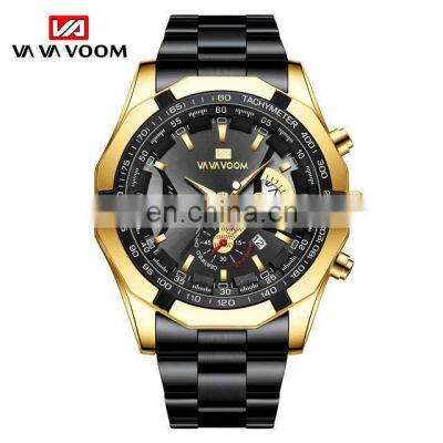 VA VA VOOM 238 New Hot Sale Quartz Watch for Men Stainless Steel Luxury Men Watch