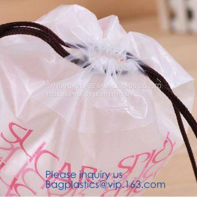 Drawstring Bag - PVC Drawstring Backpack With Mesh Side Pockets for School, Music Festivals, Sporting Events, Trav photo-3