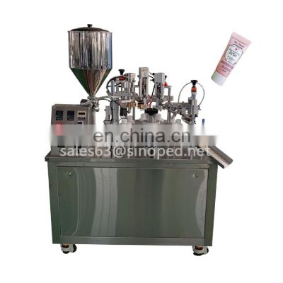 Semi automatic cosmetic liquid cream ointment toothpaste and sealing plastic soft tube filling machine