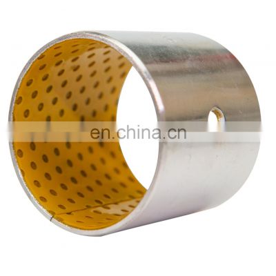 Flat-wound steel-bronze composite sliding bush with POM