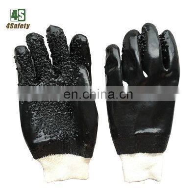 4SAFETY Fully Dipped Black PVC Hand Gloves PVC