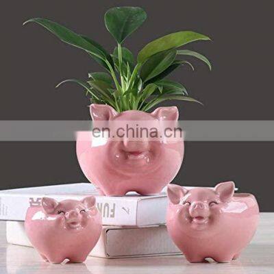 Cheap Silicone Biodegradable Railing Head Pots Animal Artificial Flowers Decoration Ceramic Flower Pot