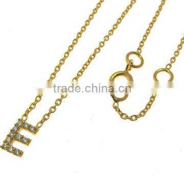 Letter Pendant Gold Plated White Topaz photo-2