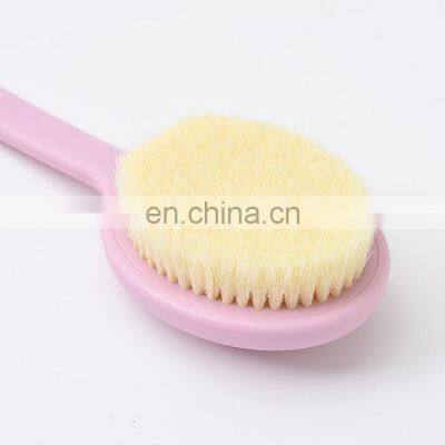 Bathroom rubbing back Silica gel long handle Soft fur Nylon bristle plastic BPA free scrubber bath brush