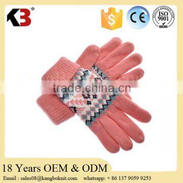 Acrylic Custom Winter Classic Solid Colored Knit Gloves handmade fingerless gloves wholesale