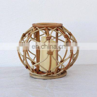 Best Selling Rattan Candle Holder Candlestick Holder Wiker Lantern in Bulk European Style Vietnam Supplier