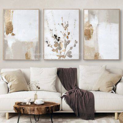 Beige abstract Canvas Oil painting Wall Art living Room Home decoration