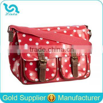 2015 New Fashion Spots Oilcloth Canvas Satchel Oilcloth Lady Hand Bag