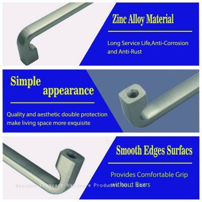 Nickel Plated Ripple Kitchen Handles Drawer Pulls T Bar Zinc Alloy Cabinet Hardware Handles photo-3