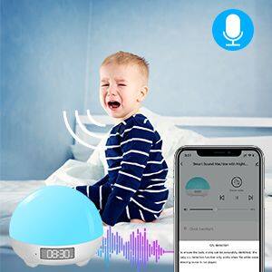 Smart White Noise Machine With Temperature Detection, Night Light With Baby Cry Detection Sunrise Alarm Clock for Gentle Wake Up photo-2