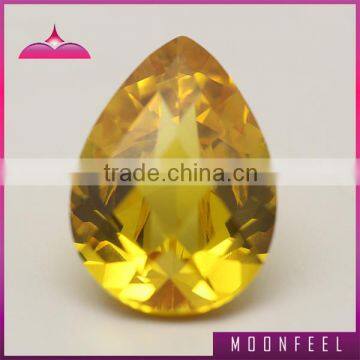 pear cut cz faceted golden stone gems