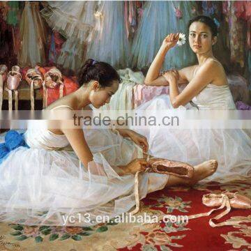 beautiful handmade ballet oil painting ballet dancer canvos hot sale cheapest handmade oil painting