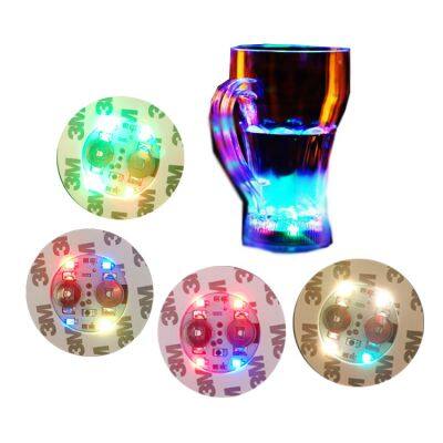 Color Changing Light up Bottle Sticker Beer Glow in Dark Party Glass Sticky LED Coaster