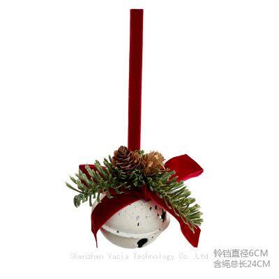 Custom Christmas Tree Ornaments: Jingle Bells with Velvet Bows & Pinecone Decorations