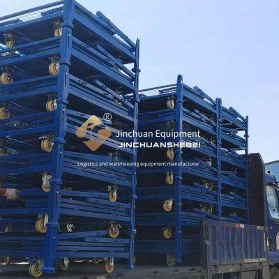 Jinchuan Non-standard Steel Folding Stacking Cage Cart, One-key Folding, Space-saving, Transparent and Visible, Efficient Management photo-3