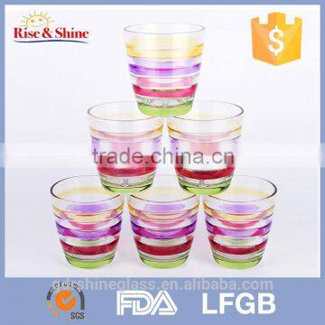 Transparent colorful Glass Tumbler & drinking water cup & Whiskey cup & Tableware                        
                                                Quality Choice