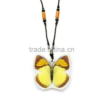 Fashionable new design resin real buttfly necklace