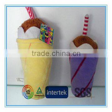 2014 Squeeker plush pet toy ice-cream