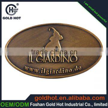 High quality handbags metal logo badge lighting led name plate