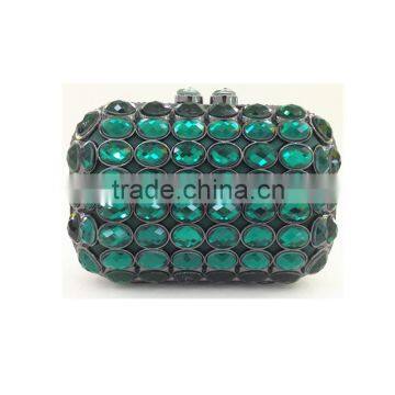 Round glass stone top evening clutch