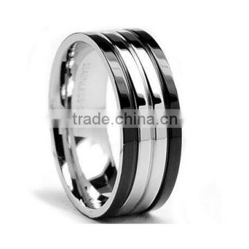 Stainless Steel Men's Two-tone Wedding Band Ring, Wholesale Stainless Steel Ring For Men