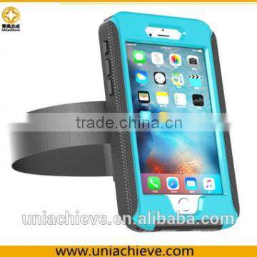 Waterproof Case for iPhone 6s plus Sports waterproof armband phone case with Full body covered sky blue