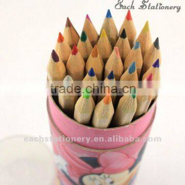 7" HB 24 pcs recycled wooden color pencils in tube