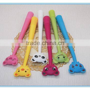 Lovely plastic kids bear pen with customized pen bendable pencil for promotion