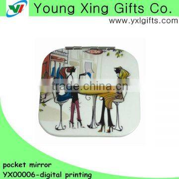 2014 new style fashion digital printing compact mirror